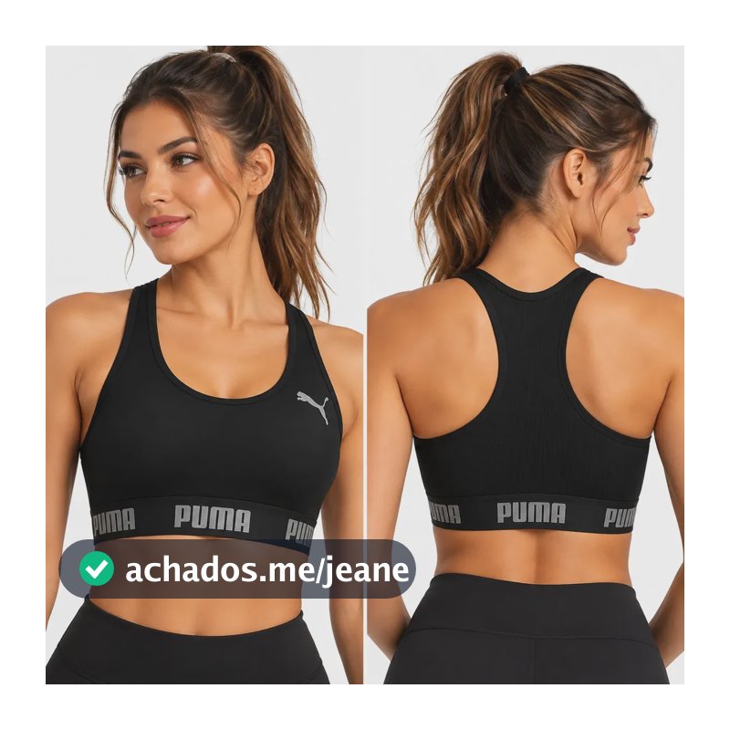Top Puma Feminino Nadador Academia Fitness Original Preto M