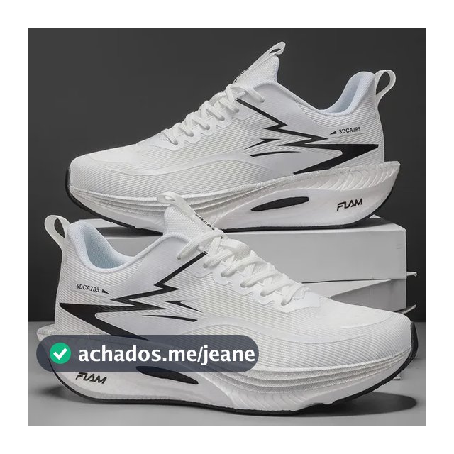 Tênis Corrida Unissex Com Placa De Carbono Solado Macio Branco Geométrico 41