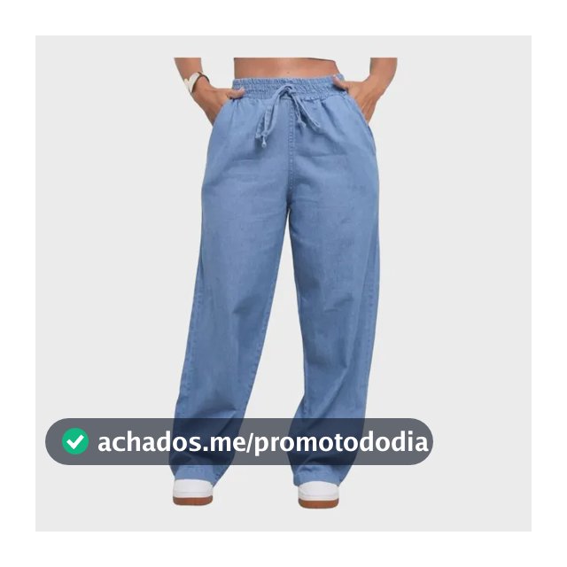 Calça Jeans Feminina Pantalona Wide Leg Cos Alto C Elastico