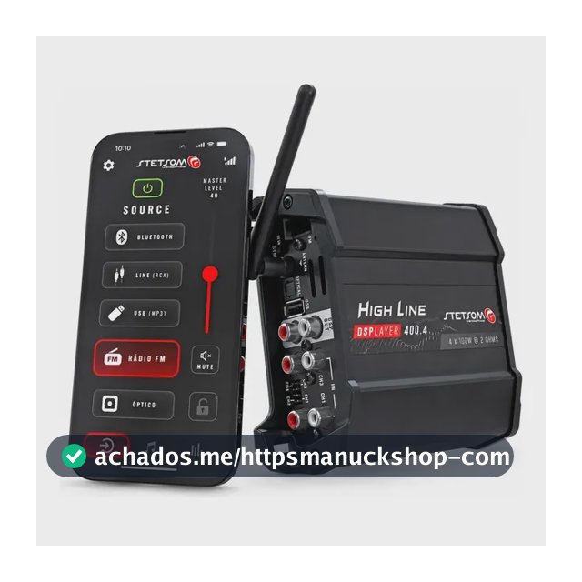 Módulo Amplificador Automotivo Stetsom HL4004 400W RMS 4 Canais DSP Player Bluetooth USB FM