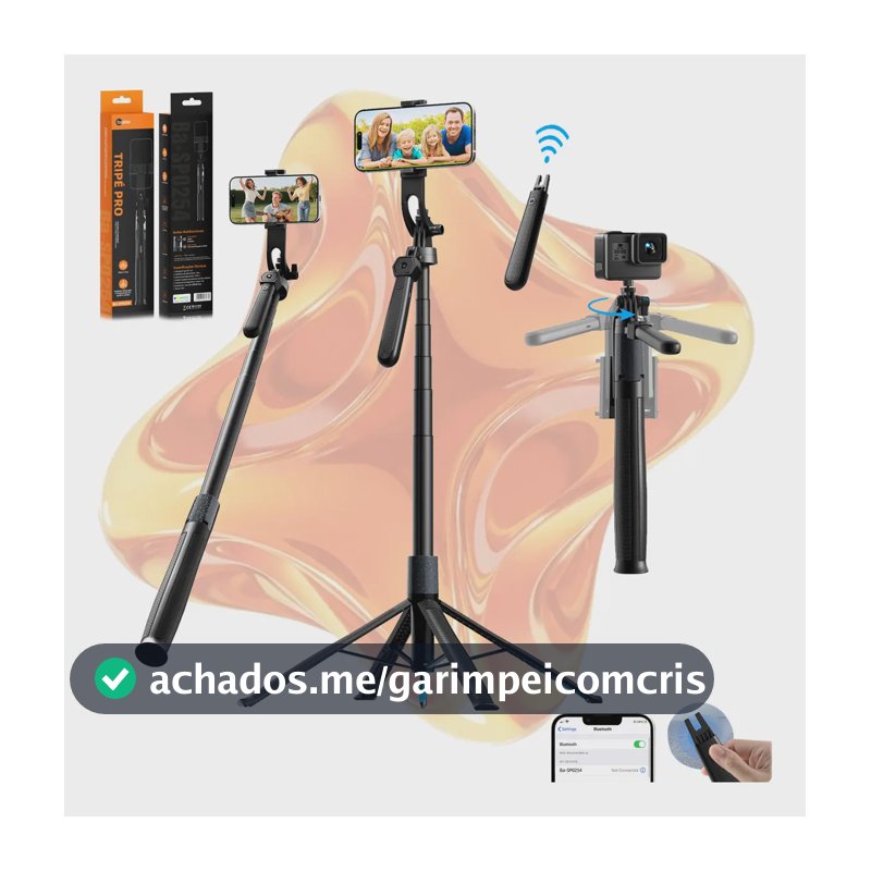 Basike Tripé 1,80m Bastão Portátil Profissional Com Controle Remoto Para Telefone Celular E Camera Go Pro Ringlight Youtube Ig Kwai Tiktok Live Streaming Vlog Selfies Estacas Fixação Overhead Shooting