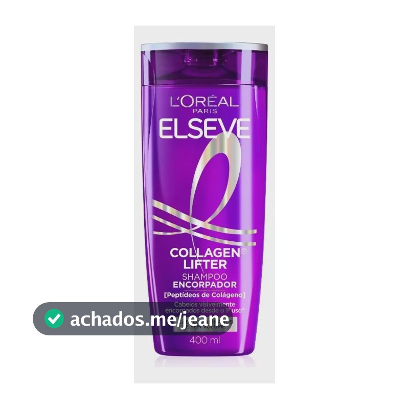 L'Oréal Paris Elseve Collagen Lifter Shampoo Encorpador para Cabelos Finos e Sem Volume, Reconstrói Massa Capilar e Amplifica Volume com Colágeno 400ml