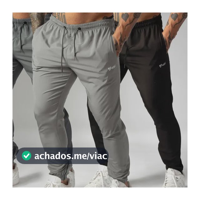 Kit 3 Calças Jogger Masculinas De Tactel Com Elastano Ziper