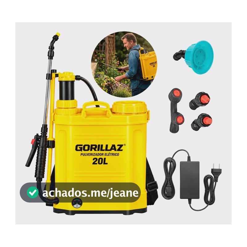 Pulverizador Elétrico Costal 20 Litros A Bateria Portátil Amarelo