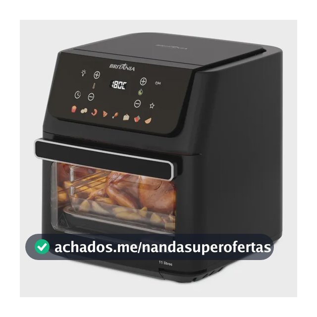Air Fryer Oven Britânia 11L 8 Funções 1800W Painel Digital BAF11A