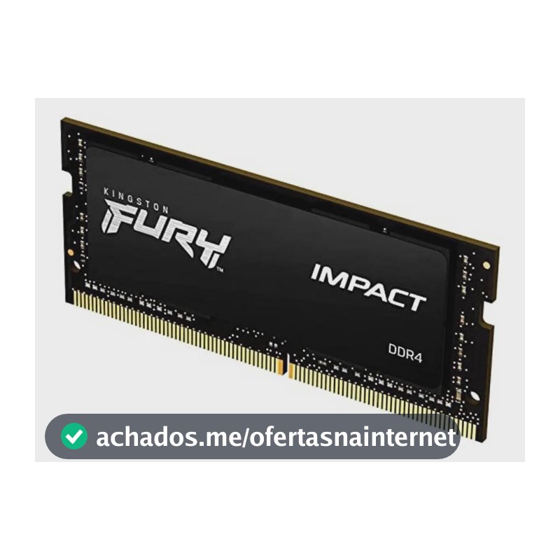 Memória RAM Para Notebook DDR4 8gb 3200Mhz CL20 Kingston Fury Impact KF432S20IB/8 Gamer Sodimm Preto