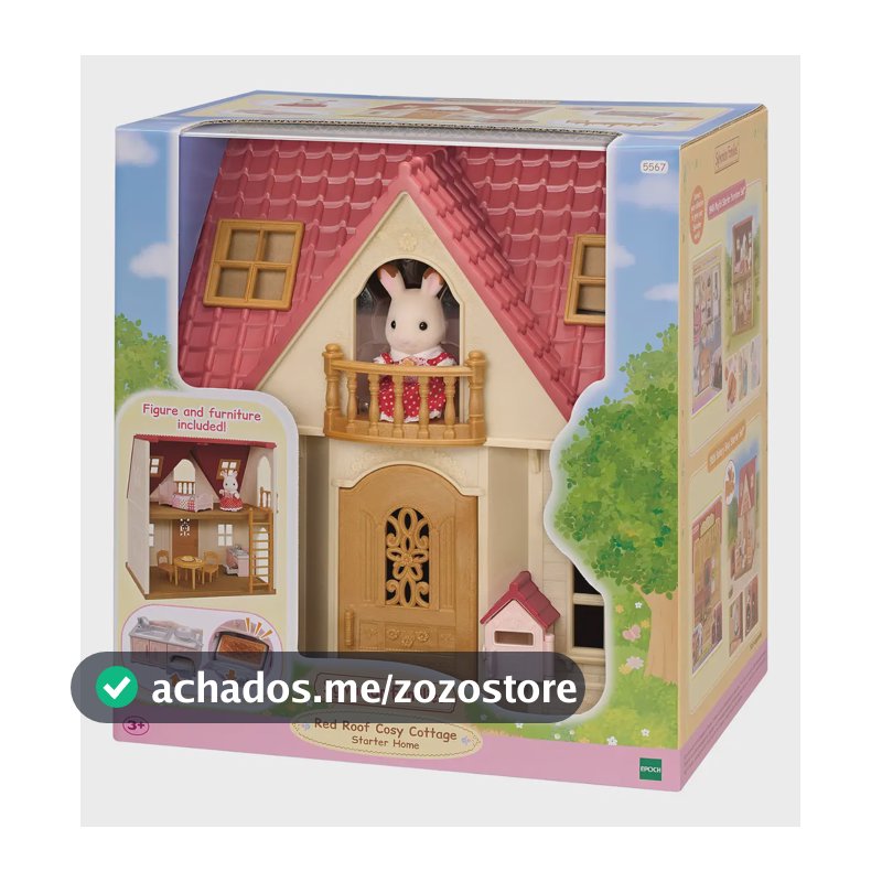 Sylvanian Families A Primeira Casa Epoch Casinha de Bonecas Completa com Móveis.