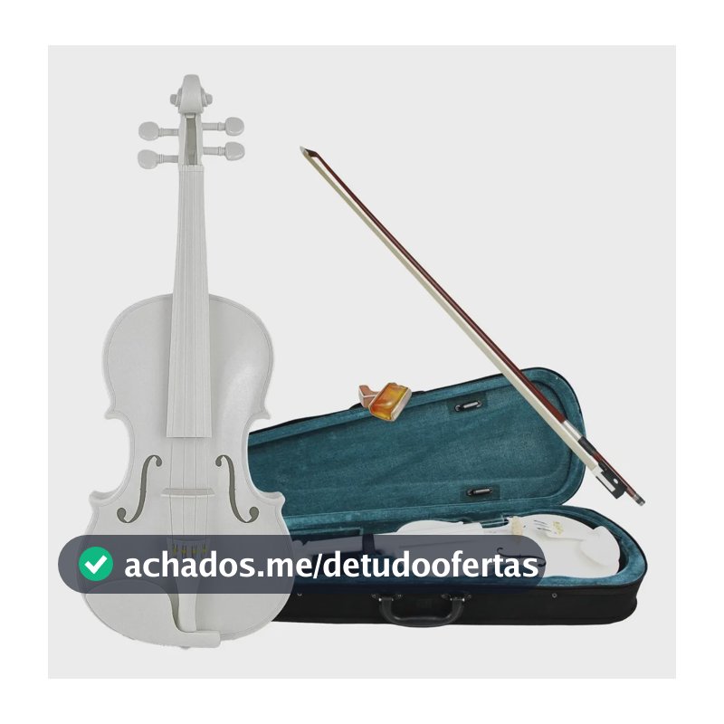 Violino 4/4 Bravo Music VS44 Estudante Iniciante Com Estojo Arco Breu Tamanho Adulto Cor White Brilhante