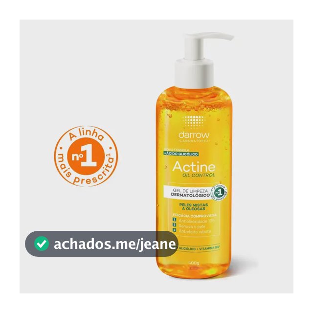 Gel de Limpeza Facial Darrow Actine Oil Control Pele Mista Oleosa 400g