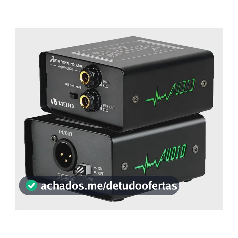 Isolador Áudio Xrl 1 Canal Vedo Elimina Interferência Ruído Preto 127/220v