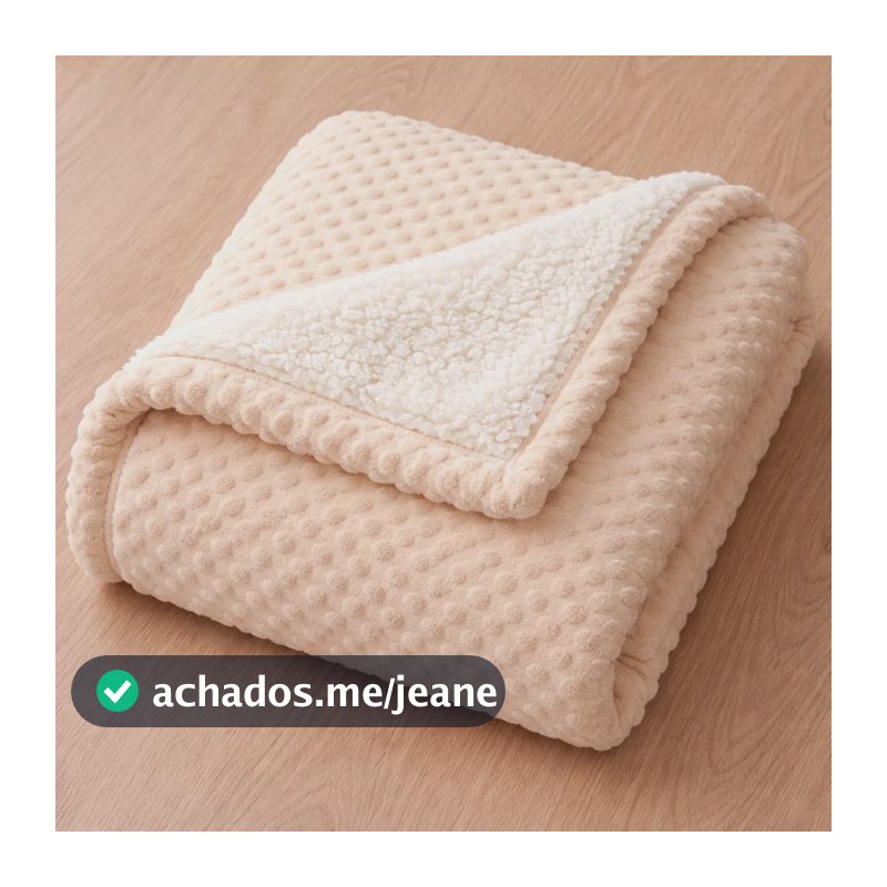 Cobertor De Bebê Manta Inverno Com Sherpa Premium Dupla Face Manta Sherpa Pipoquinha Bege