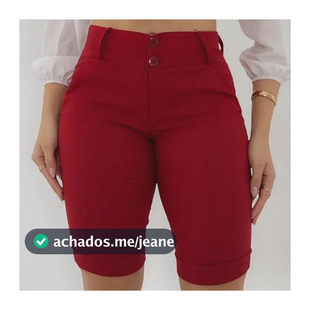 Bermuda Feminina Social - Ate O Joelho - Bengaline Lycra