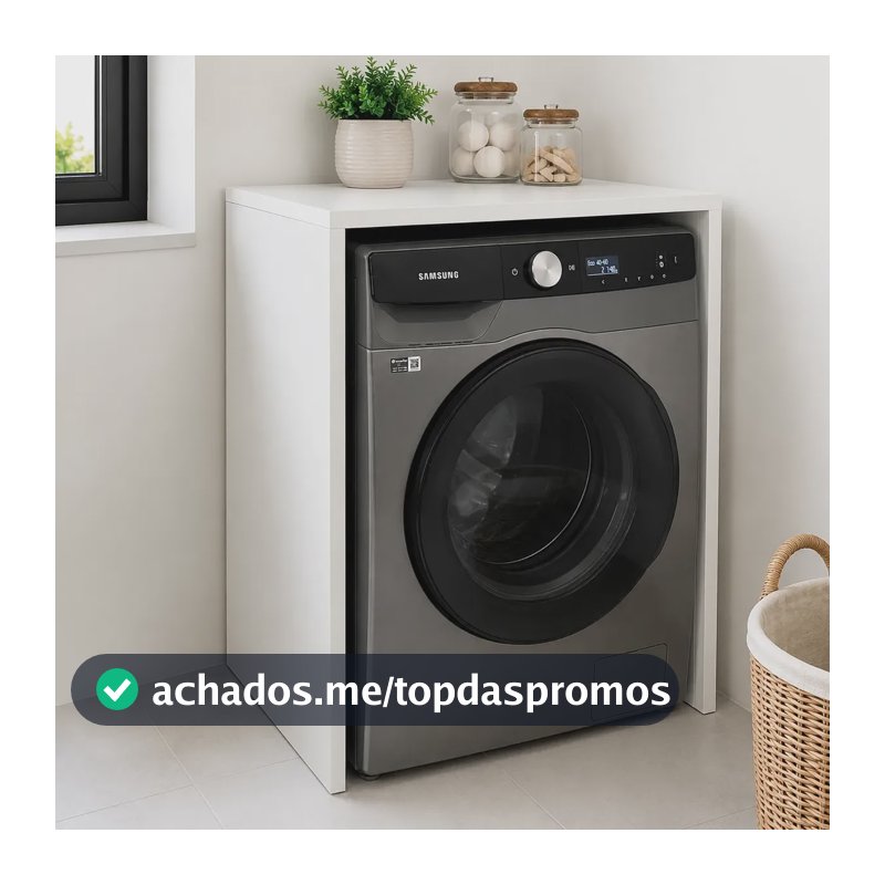 Bancada Balcão Para Embutir Lava E Seca Lavanderia Branco