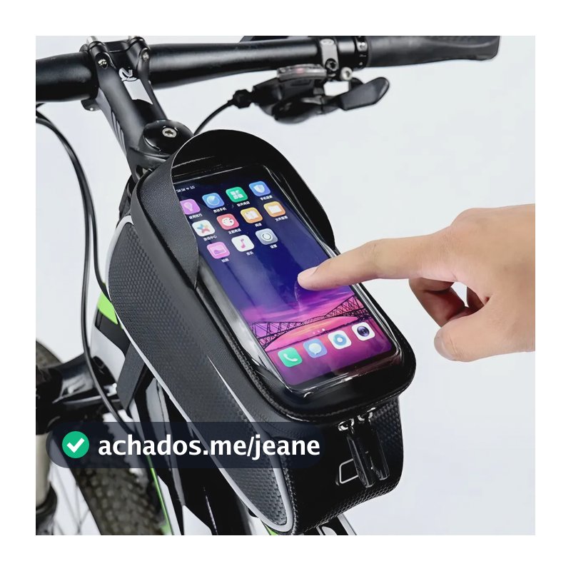 Bolsa Quadro Bicicletal Impermeável Suporte Celular Bike Preto