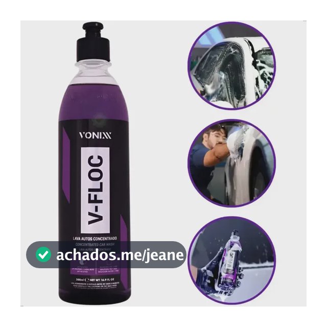 Shampoo Automotivo Concentrado Neutro Vonixx V-Floc 500ml Brilho