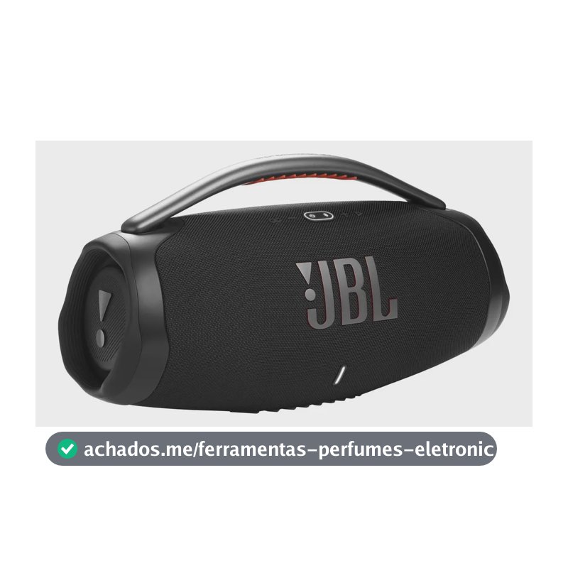 Caixa de Som JBL Boombox 3 Bluetooth Portátil, Preta e À Prova D'Água