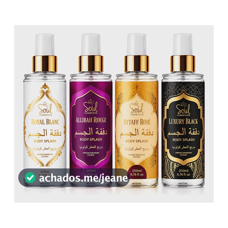 Kit 4 Bory Splash Árabe Feminino Perfume Fragrância Oriental