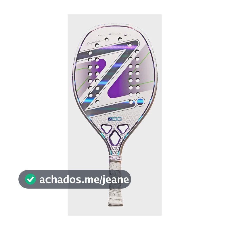 Raquete De Beach Tennis Pro Violet Collani White Zeiq 3k