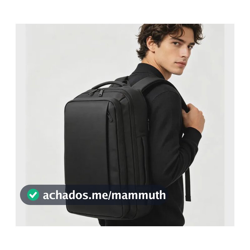Mochila À Prova D'água Reforçada Expansível Para Viagens Diá Preto