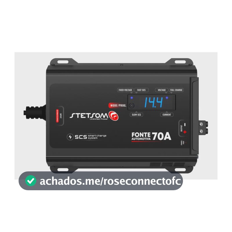 Fonte Carregador Stetsom Infinite 70A para Som Automotivo Bivolt com Cooler