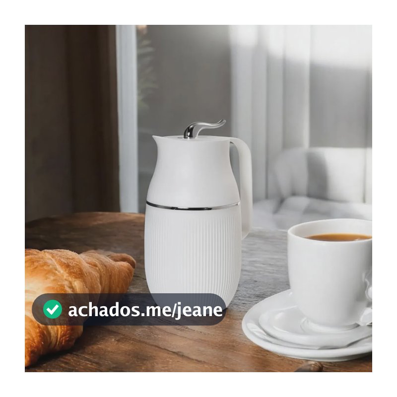 Garrafa Térmica 1l Vicenza Branca Para Chá Café Termopro Branco