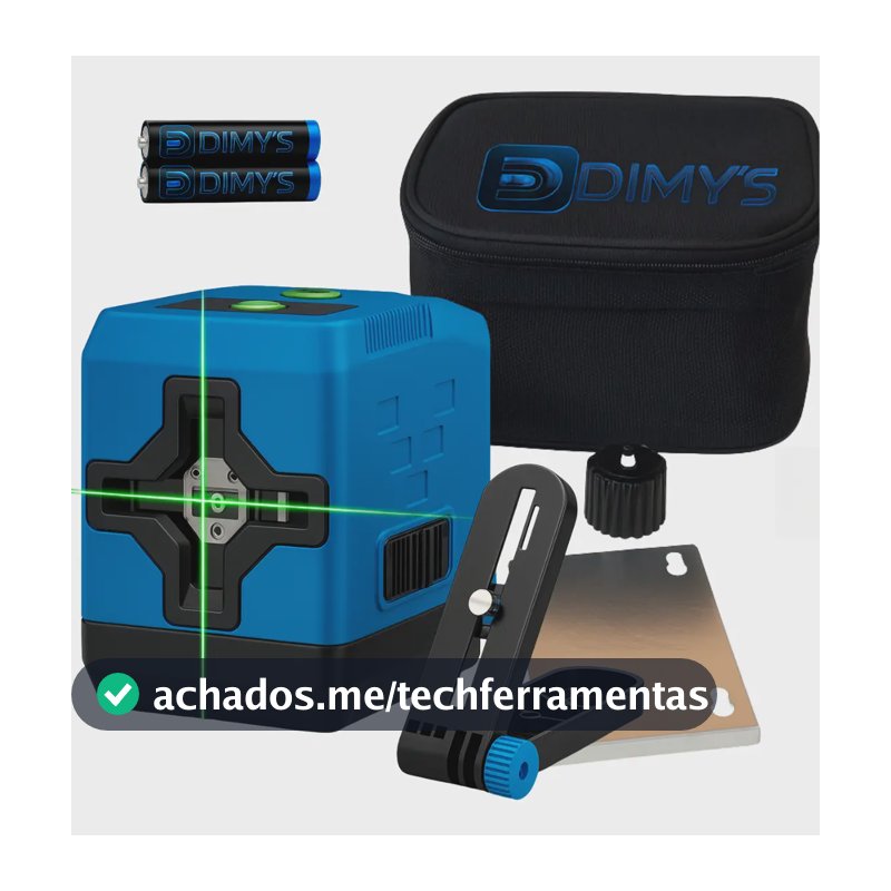 Nível Laser 2 Linhas Verde em cruz 20m Esquadro Prumo 3D Autonivelante DIMY'S BATH HOME