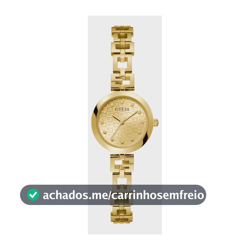 Vestido feminino casual feminino Guess, relógio esportivo, pulseira, cor dourada