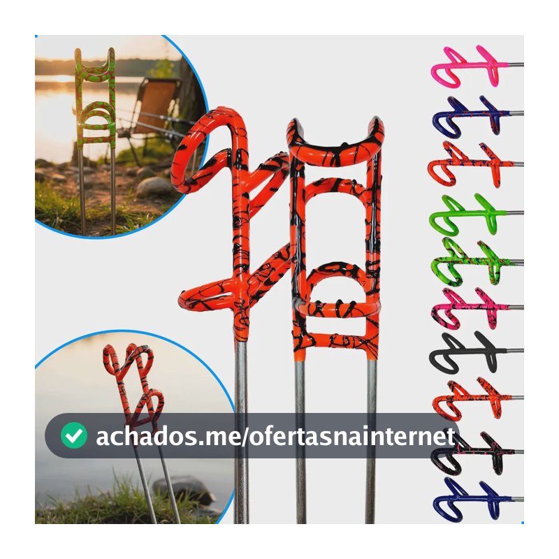 Suporte Vara Pesca Emborrachado Reforçado 36cm Apoio Premium Verde/azul/vermelho
