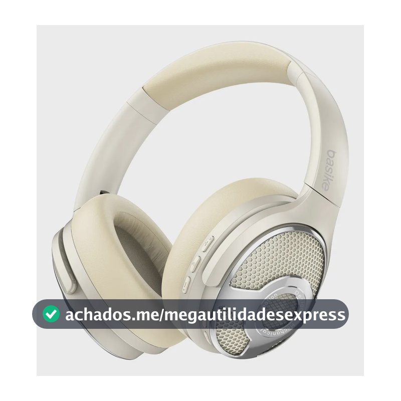 Fone De Ouvido Sem Fio, Com Função Caixa De Som, Microfone, Over-ear Fone, Gamer Headset Bluetooth, Cor Branco Basike Ba-fon6695