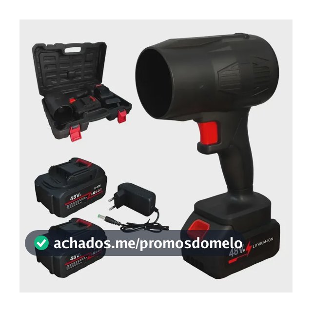 Soprador Turbo Portátil Recarregável 48v Com 2 Baterias Preto 127/220v