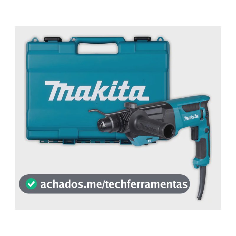 Martelete Rotativo e Rompedor Makita 800W + Maleta Azul-Turquesa HR2670