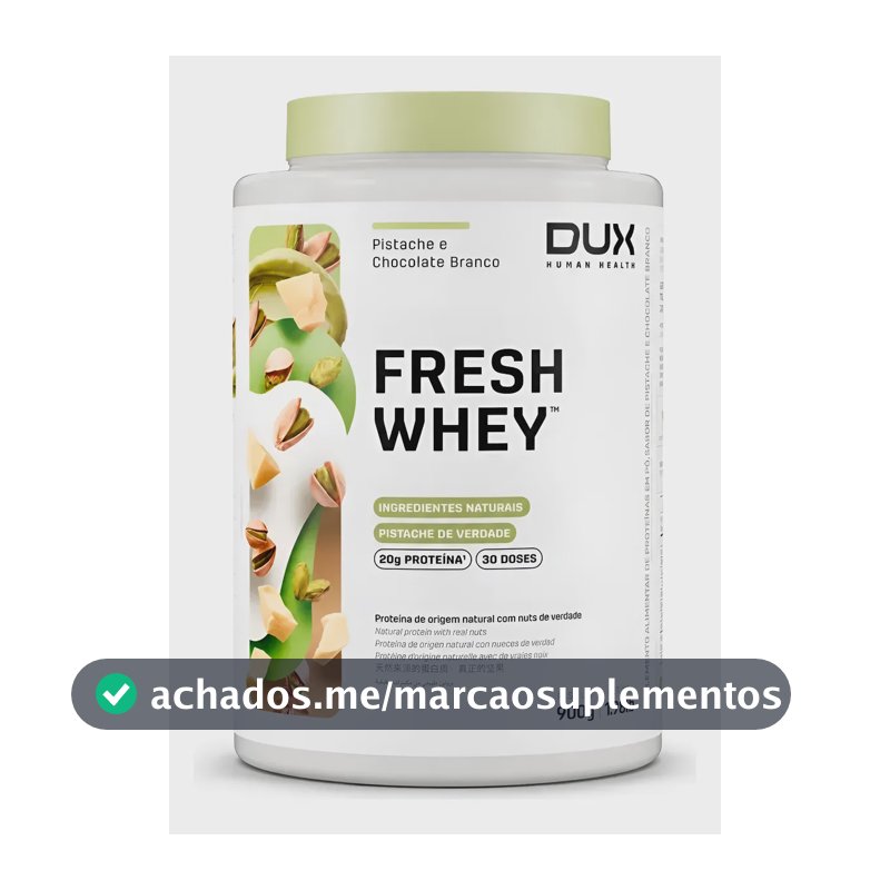 Whey Protein Fresh Whey Dux 900g Pistache Chocolate Branco Pistache E Chocolate Branco