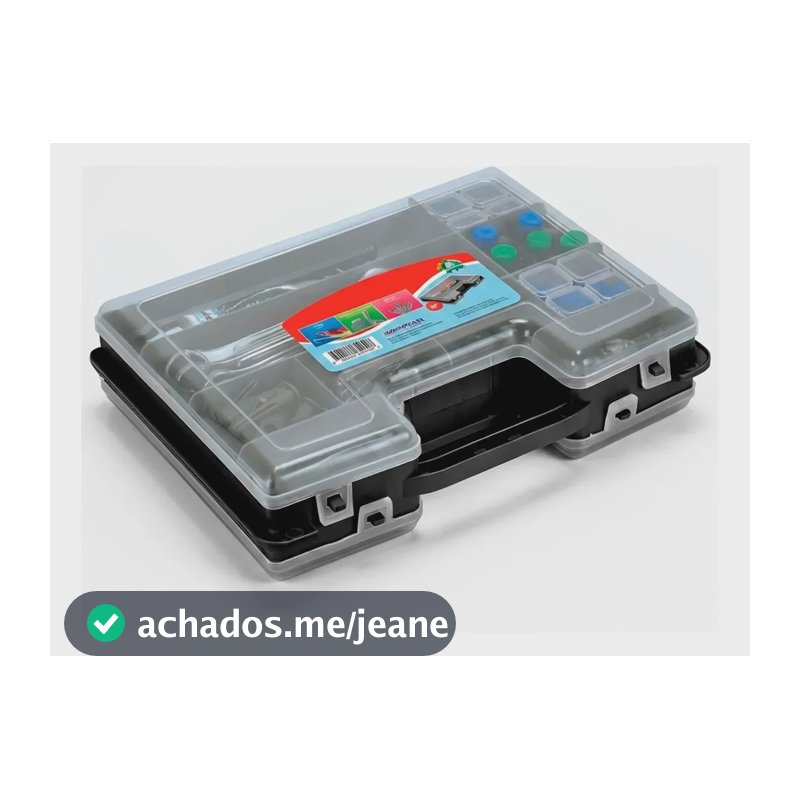 Estojo Dupla Face Arqplast Organizador Anzóis Bijuterias Preto