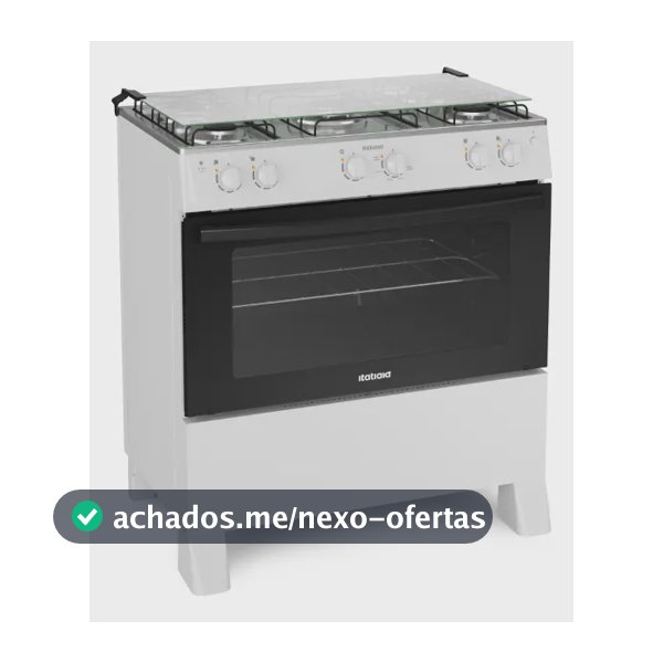 Fogão 5 Bocas a Gás Itatiaia Star com Acendimento Automático e Forno 88L Branco Bivolt