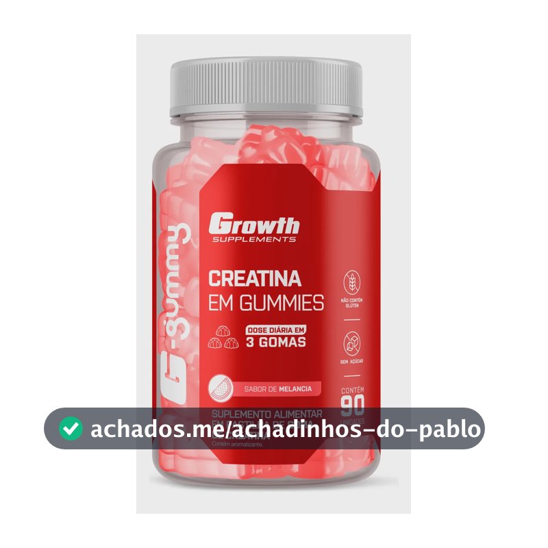 Creatina Em Gummies Growth Supplements 90 Gomas Gummy Melancia