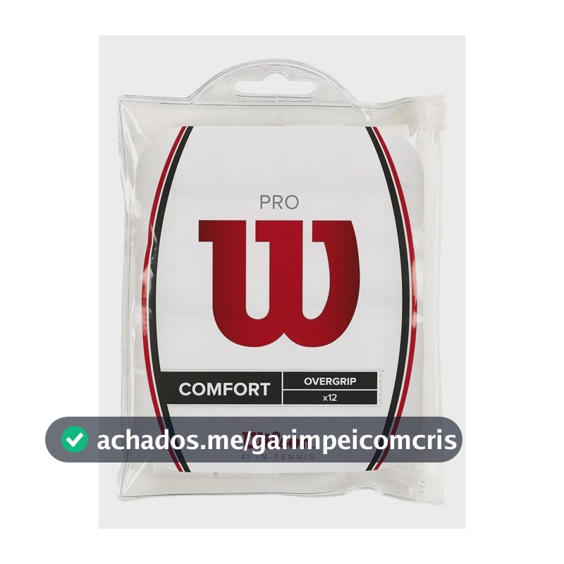 Overgrip Wilson Profile Comfort Branco 12 Unidades Para Raquete de Tênis e Beach Tennis
