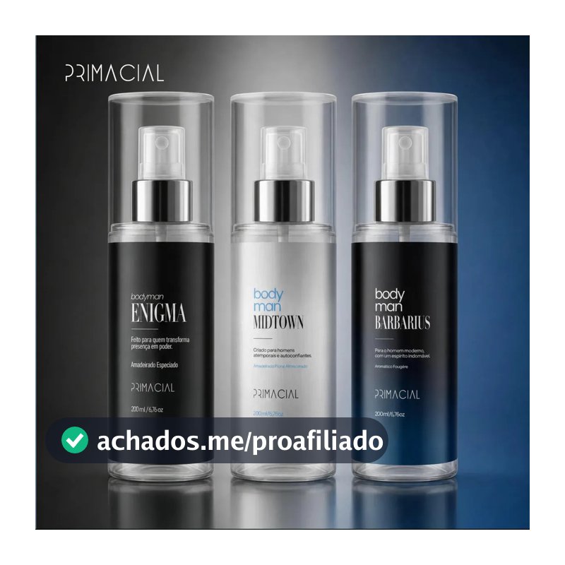 Kit Body Splash Masculino Barbarius + Enigma + Midtown 200ml