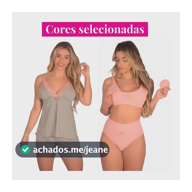 Kit 1 Sutiã De Amamentação +1 Calcinha Cós Alto +1 Baby Doll