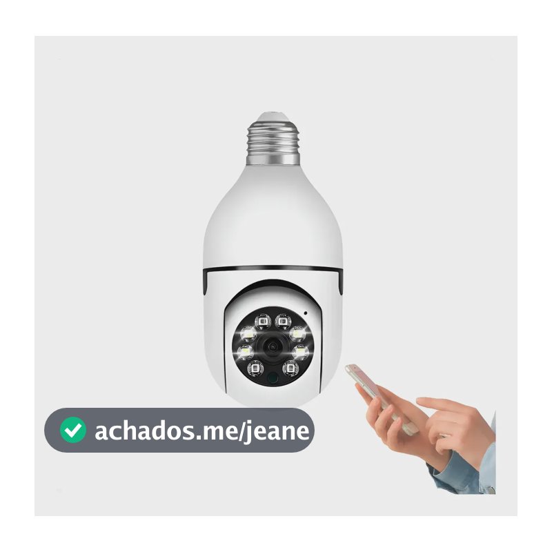 Camera Ip Inteligente Lampada Panoramica Yoosee Wifi Espiã Branco