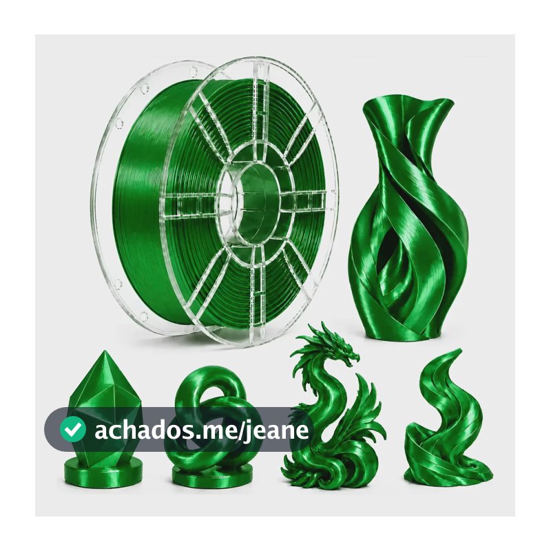 Filamento Pla Silk Sol3d 1kg 1,75mm Brilho Sedoso 3d Verde Esmeralda