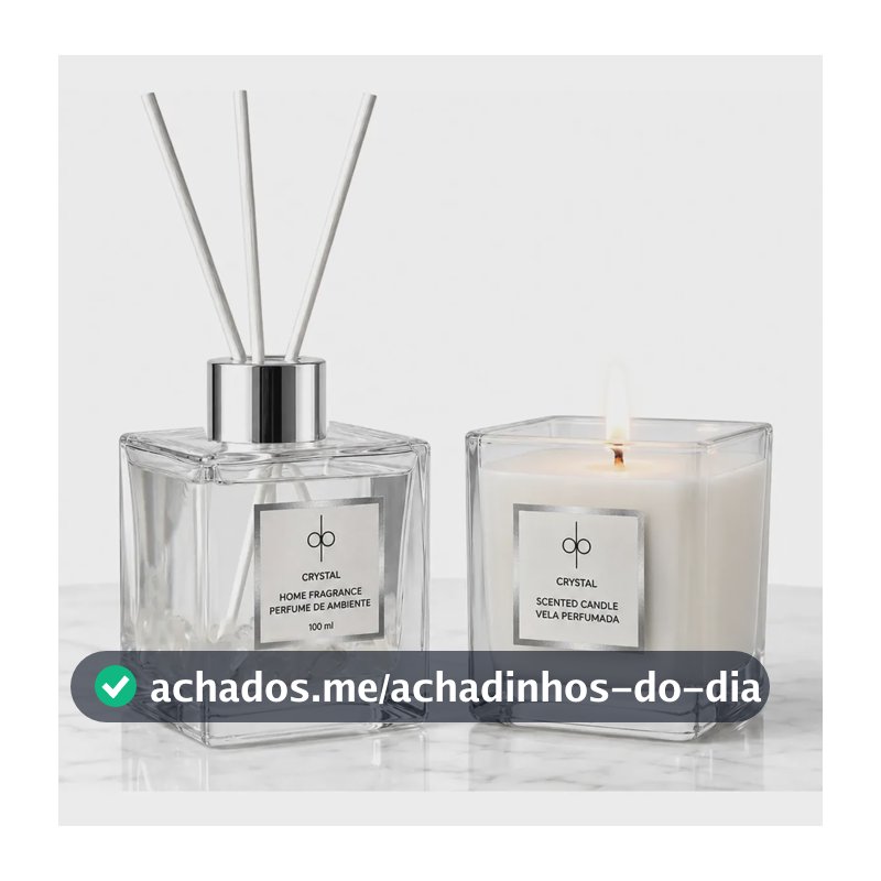 Kit - Aromatizador & Vela Crystal (chá Branco) Di Piettro