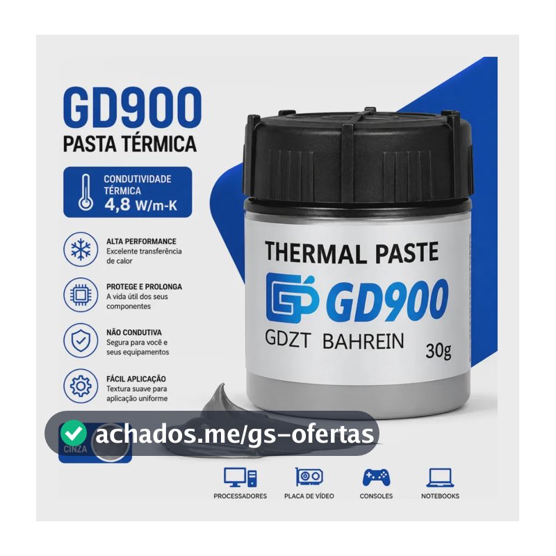 Pasta Térmica Gd900 30g Alta Performance Para Ps4 Ps5 Ps3 Xbox Pc Notebook Marca Bahrein
