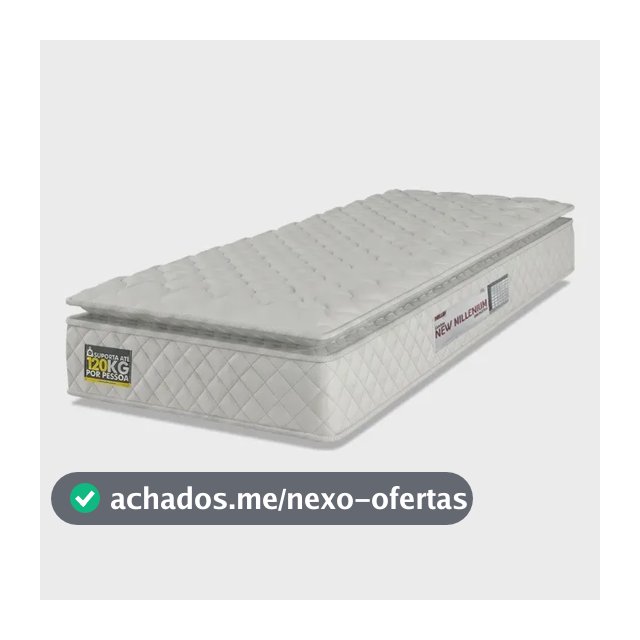 Colchão Solteiro Espuma D33 Pillow Top New Millenium Branco