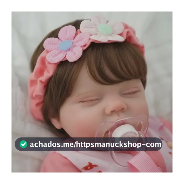 Brastoy Bebé Reborn Boneca 48cm Menina Silicone Olhos Fechados Acessórios Realista Pintada -b528