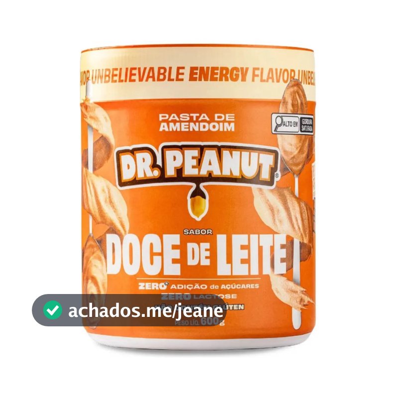 Suplemento em pasta Dr. Peanut Sódio Pasta de amendoim sabor Doce de leite x 600g