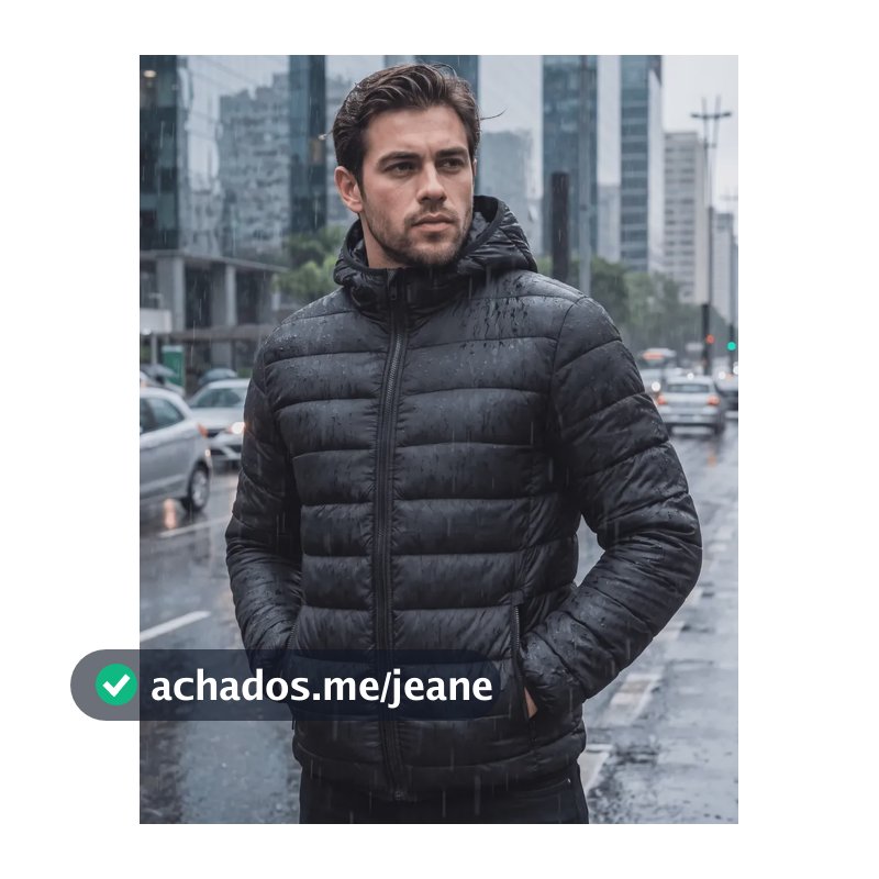 Jaqueta Puffer Bobojaco Térmico Corta Vento Impermeável Frio Preto Xgg Liso