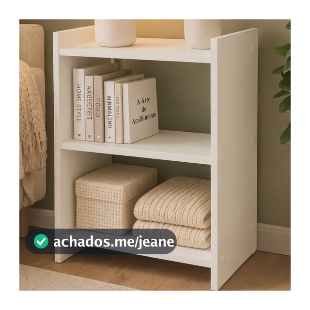 Mesa Mesinha Cabeceira Nicho Moderna Compacta Pequena Quarto Fosco Branco