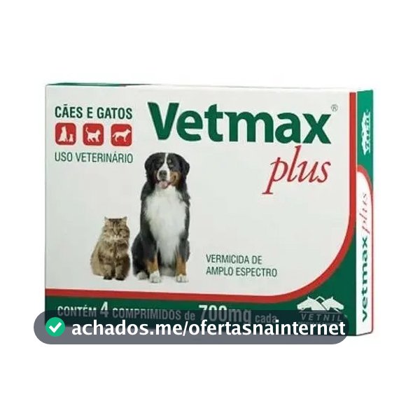 Vermifugo P/ Cães E Gatos Vetmax Plus - Vetnil 700mg