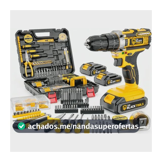 Parafusadeira Furadeira De Impacto The Black Tools Tbkit18 Com Maleta