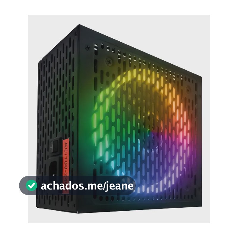 Fonte Atx 650w Rainbow Rgb Automatica Brx 80 Plus Bronze Cor Preto